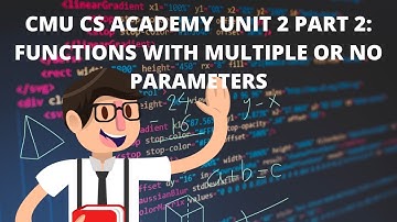 CMU CS Academy Unit 2 Part 2: Functions with Multiple or No Parameters
