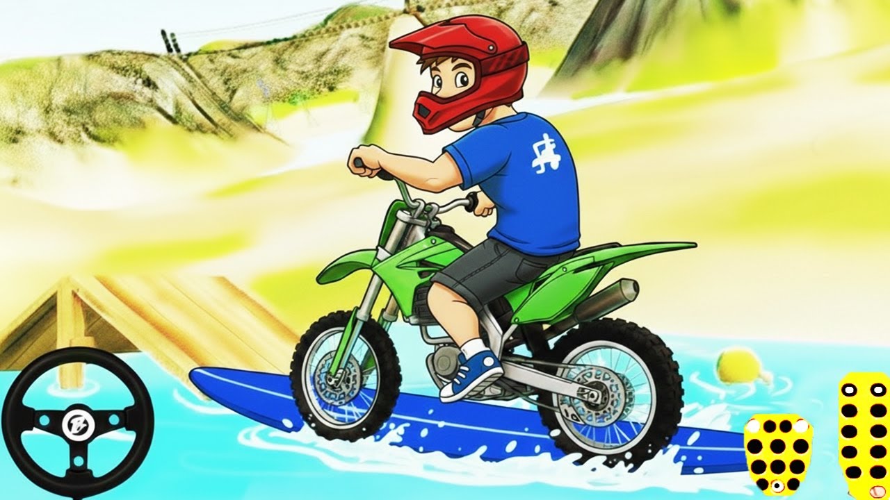 Motocross Beach Bike Driving For Kids  | Fun Motocross Bike Adventure | Bike Game For Kids