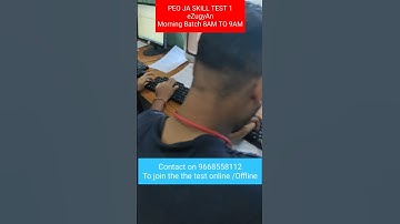 PEO JA SKILL TEST Morning Batch 8AM TO 9AM by eZugyAn #osssc #peoja