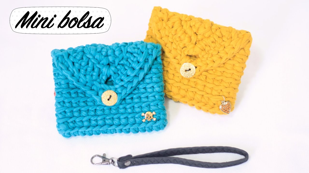 Porta moeda de crochê - Fio de malha
