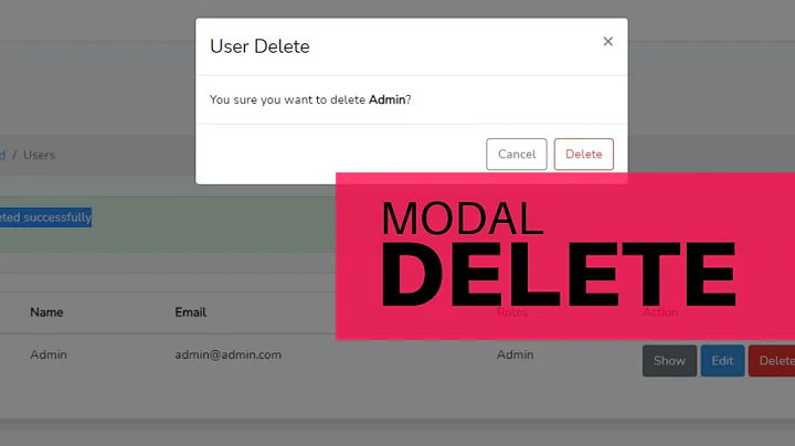 MODAL DELETE IN LARAVEL (CRUD)