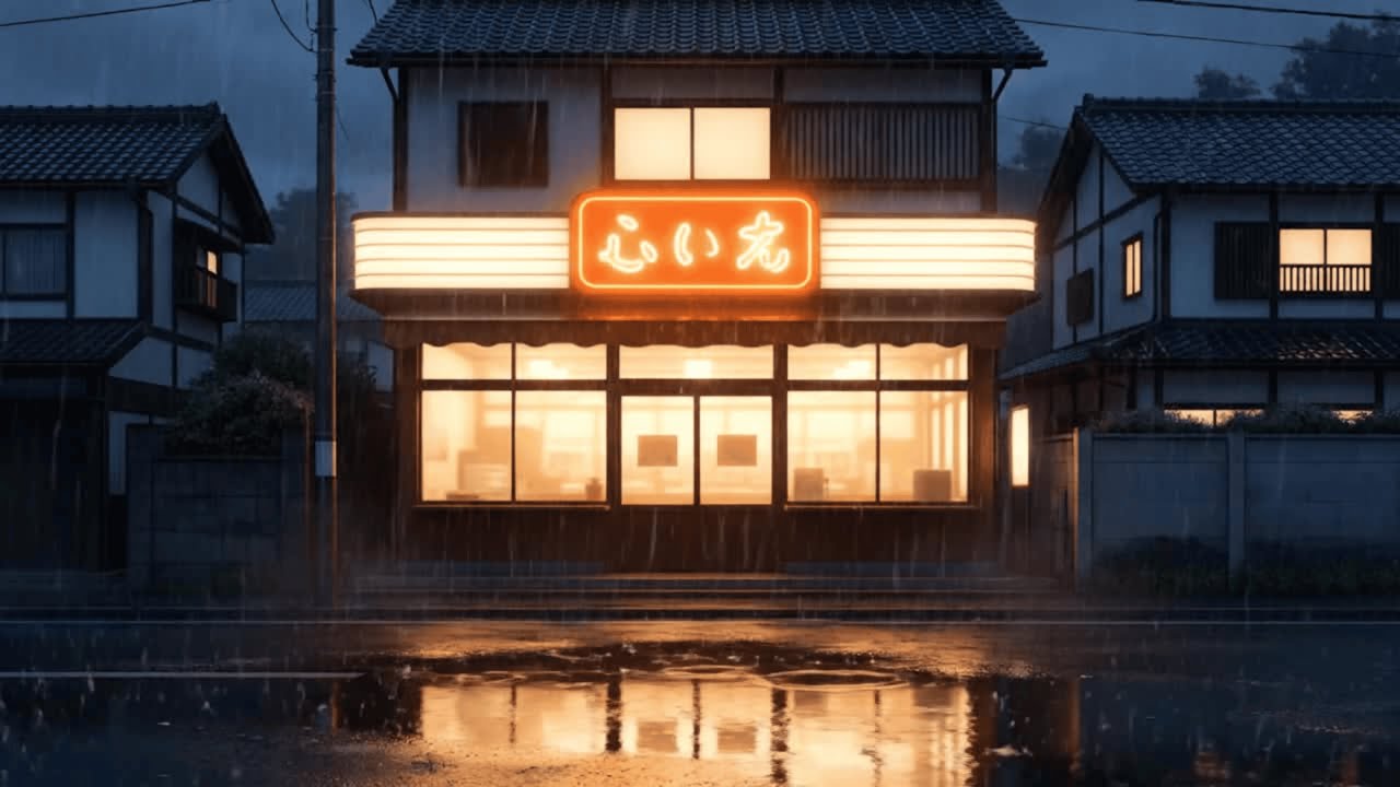 Japanese Night Street in the Rain 🌧️ | Calm & Cinematic Ambience