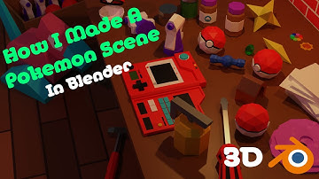 How I Made A Low Poly Pokémon Scene in Blender | Timelapse