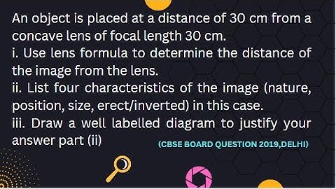 AN OBJECT IS PLACED AT A DISTANCE OF 60 CM.....