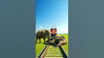 Heart-Touching Scene: Elephant on Railway Track | AI Generated Cinematic Video"