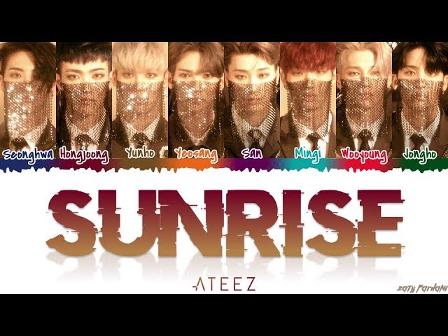 ATEEZ (에이티즈) - 'SUNRISE' Lyrics [Color Coded_Han_Rom_Eng] class=