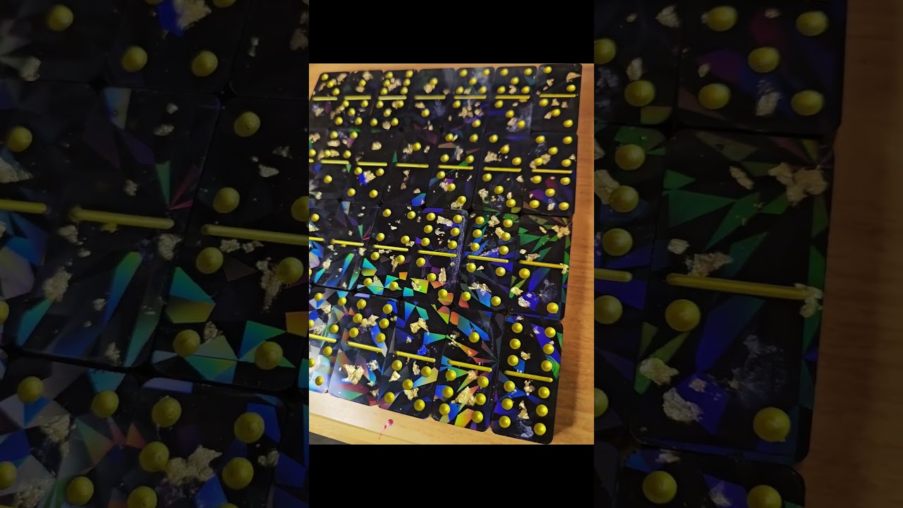 Handmade Gold Foil & Black Dominoes Set – Luxury Game for Collectors 