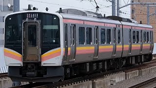 【きれいな高架駅】E129系A20編成 普通新潟行き 新潟駅到着