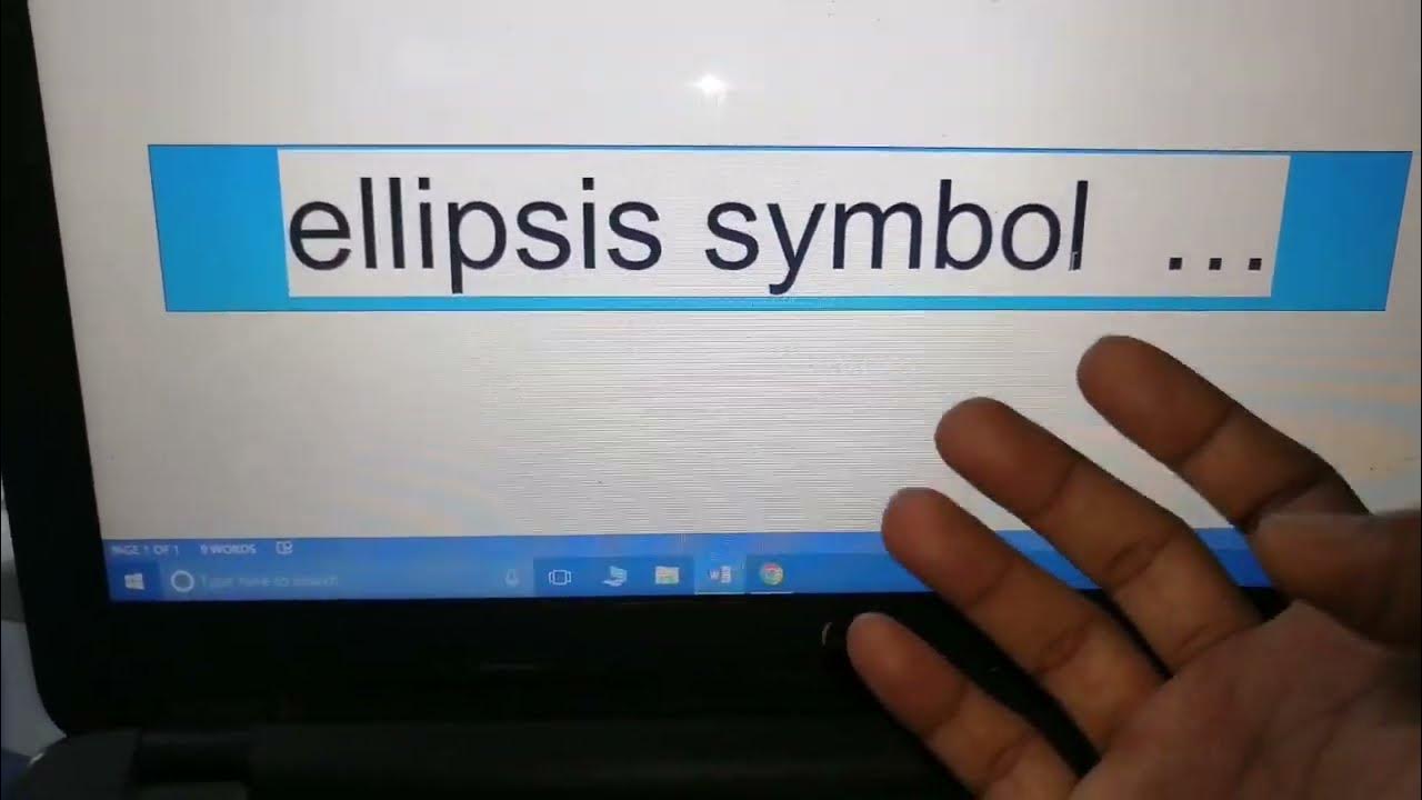 how to type ellipsis symbol in laptop !! windows 10 me ellipsis sign ...