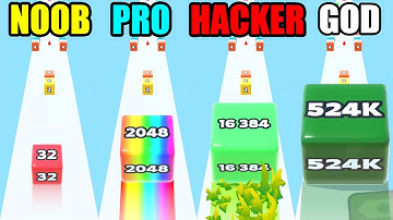 Game 2048 - Jelly Run 2048 NOOB vs PRO vs HACKER vs GOD