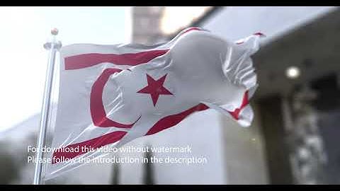 Turkish Republic of Northern Cyprus flag with 3d effect blowing in the wind 3D Flag V2 long