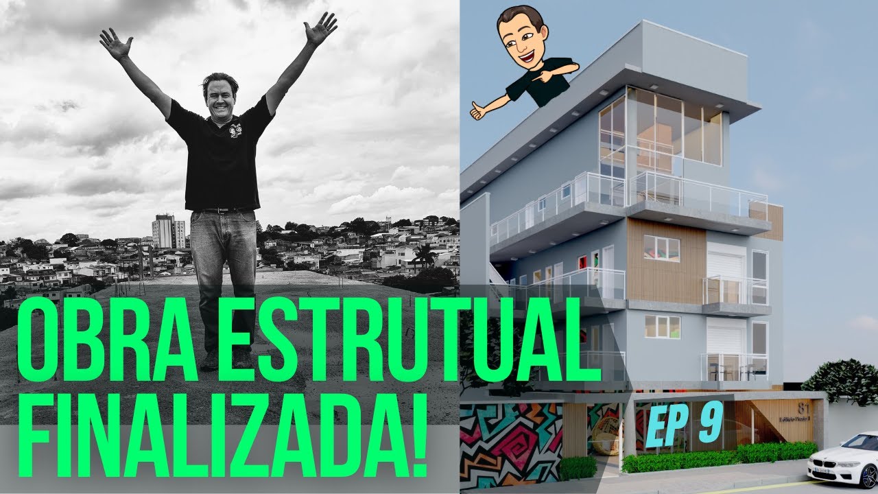TOUR pela OBRA das 26 KITNETS. Parte estrutural concluída. Ep 9.