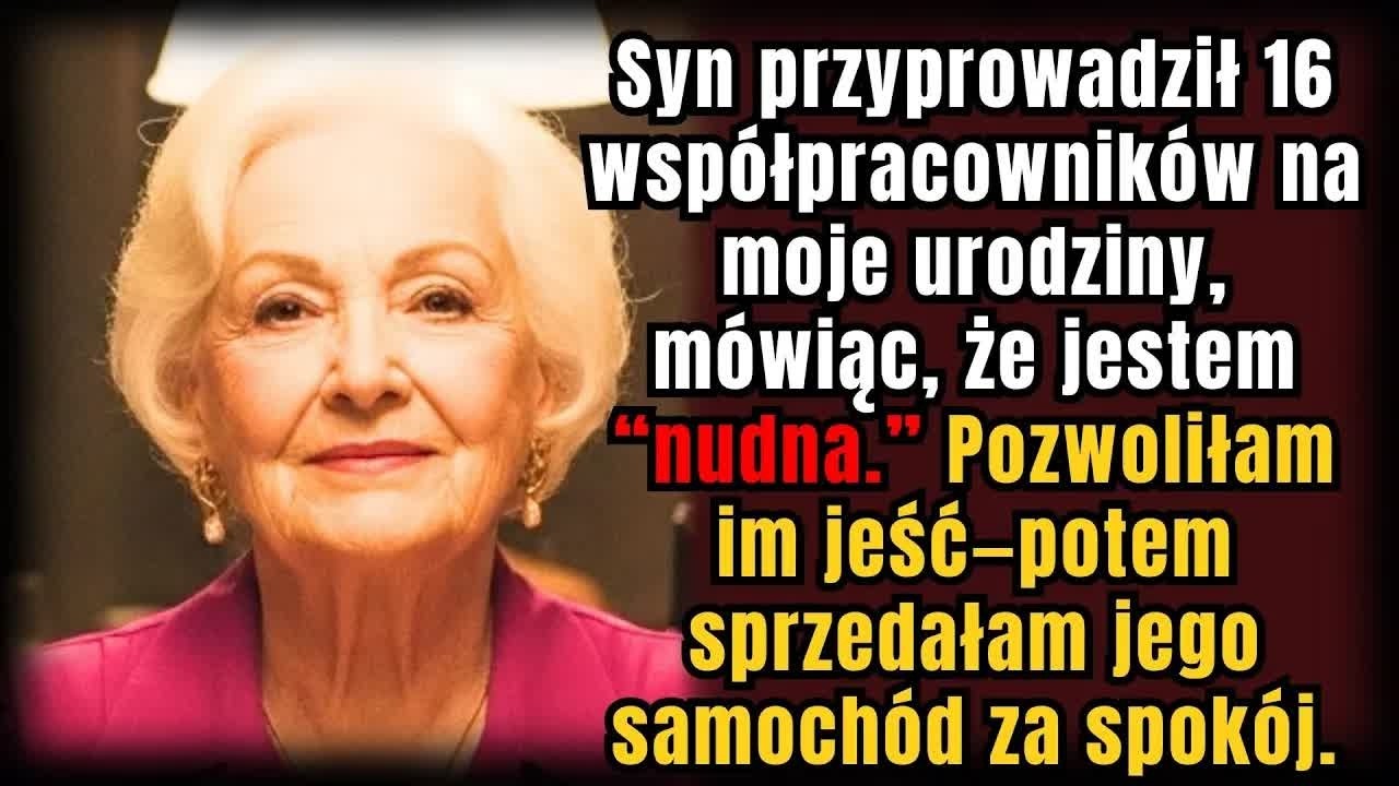 Siedziałam przy własnym stole urodzinowym otoczona szesnastoma obcymi twarzami – współpracownikami mojego syna. Śmiali się i jedli moją pieczeń, a ja byłam dla nich niewidzialna. Kiedy wyszli,...