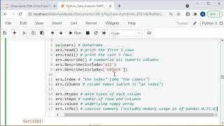 Python Data Analysis - PART II - Pandas Programming - 3 - Data Summary and Manipulation