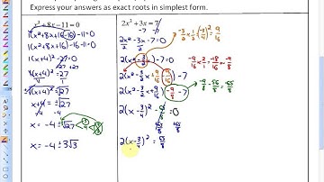 4.3: part 2 (Solving Quadratic Equations by Completing the Square/Square Root Method)