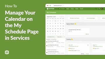 How to Manage Your Calendar on the My Schedule Page in Planning Center Services