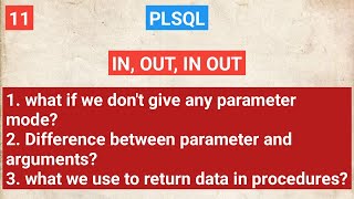 Plsql | IN, OUT, IN OUT parameter modes