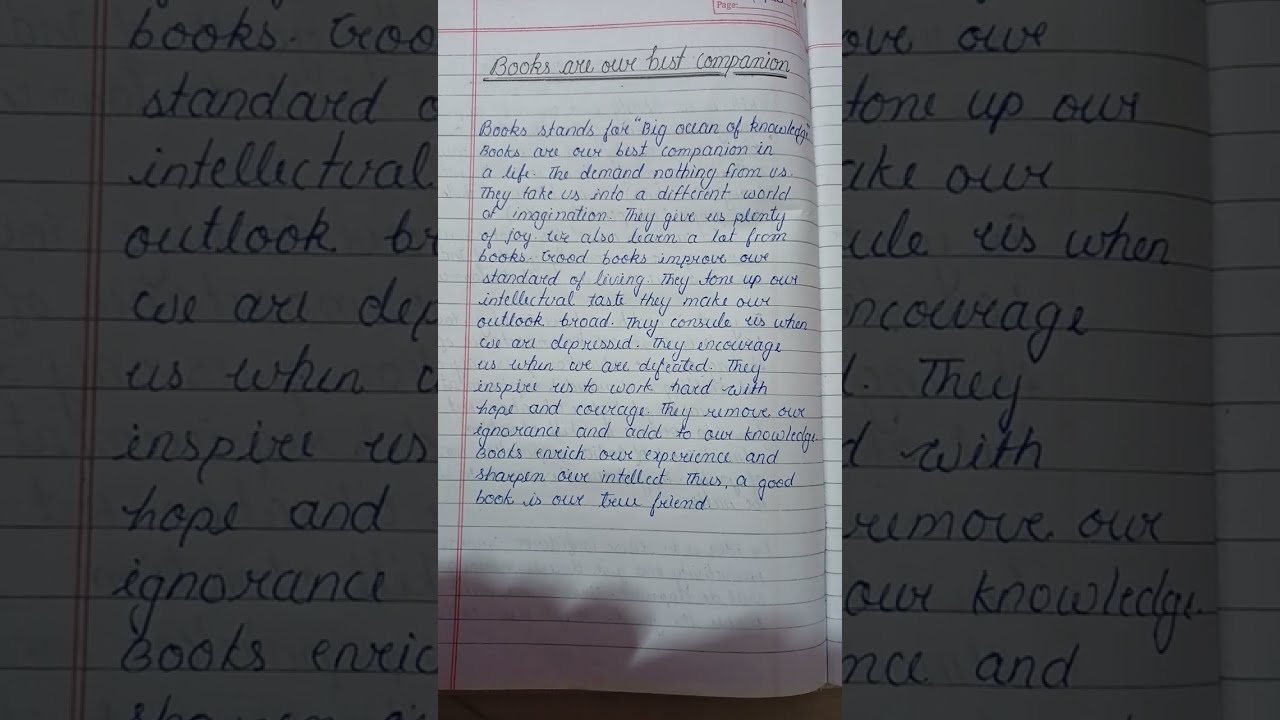 Essay On Books Are Our Best Companion In English Viral Youtubeshorts Shorts