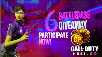 Codm 6 Battle Pass Giveaway || Free 6*(220CP) || Cod mobile Battle Pass Giveaway || How to Get CP