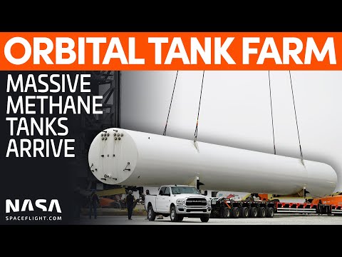 Large Methane Tanks Delivered to the Orbital Launch Site | SpaceX Boca Chica