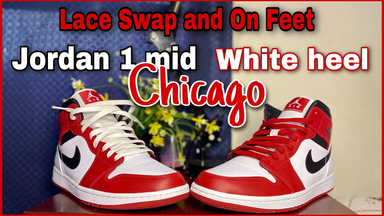 Jordan 1 Mid CHICAGO White Heel 