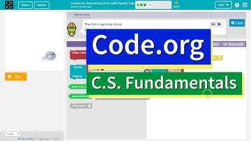 Code.org Express Lesson 5.5 Swimming Fish in Sprite Lab | Answer Tutorial | Course E Lesson 3.4
