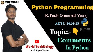 Python Programming|| Comments In Python|| Single line and Multiline Comment||#python5 ||Vipin Verma
