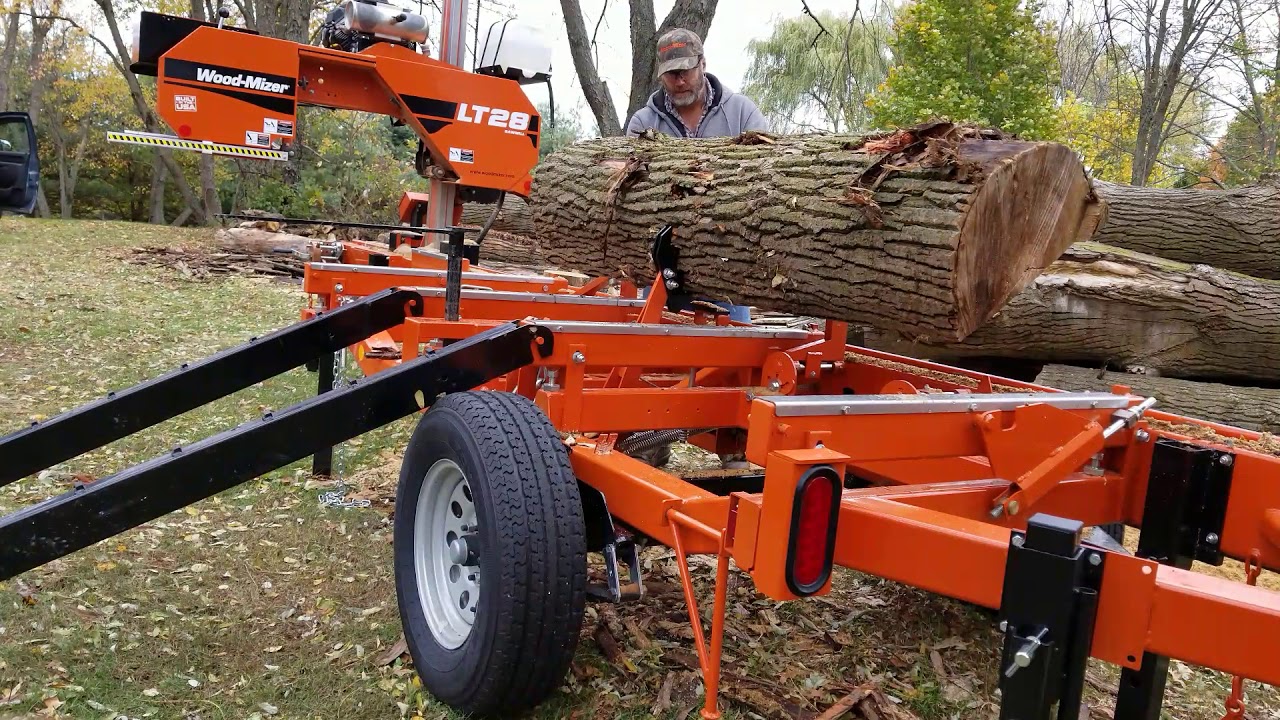 WoodMizer LT28 log handling pt2 YouTube