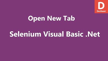 Selenium Visual Basic .Net Open New Tab