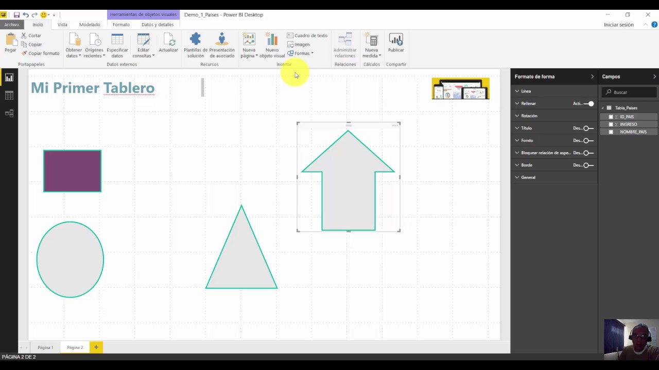 Agrega una forma a tu informe de Power BI Desktop - YouTube