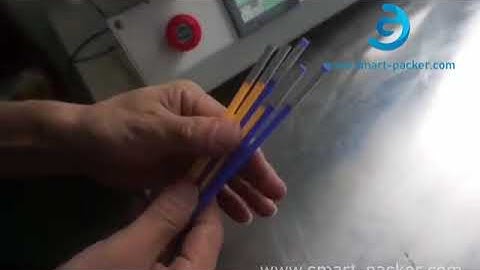 Semi automatic small round stick hard tube rolling labeling machine testing video