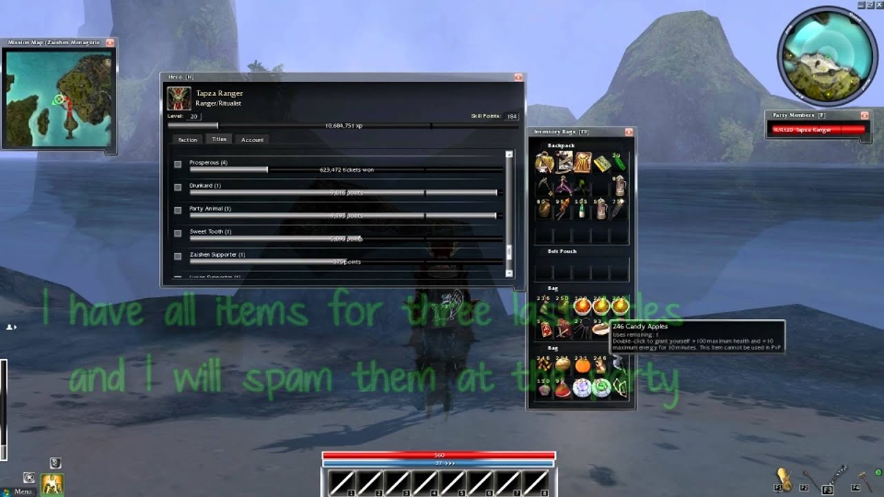 Guild wars - God walking among mere mortals party!! +125 gift of huntsman