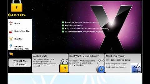 Mac OS X Unlock And password Reset Site Fully Automated! Make 9.95 Per Sale