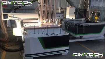 Automatic 4 heads cnc nesting machine, cabinet cnc wood cutting machine