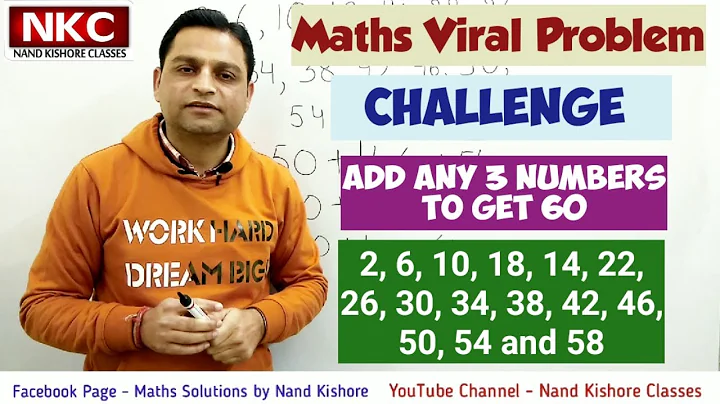 Viral Problem - Add 3 numbers to get 60 - 2, 6, 10, 18, 14, 22, 26, 30, 34, 38, 42, 46, 50, 54 & 58