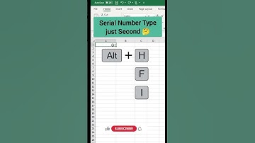 Serial number type in just  second for beginners #serialsinexcel #shortsviral