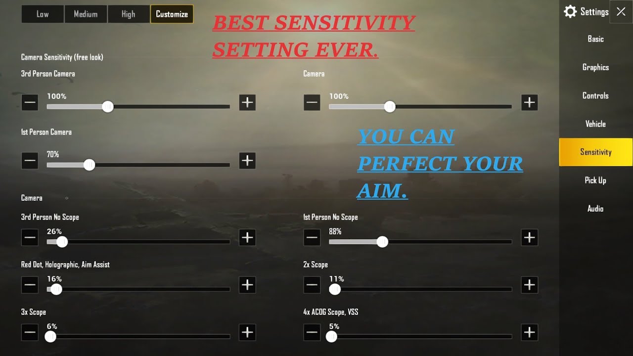 PUBG MOBILE | BEST SENSITIVITY SETTING EVER | YOU CAN PERFECT YOUR AIM - 