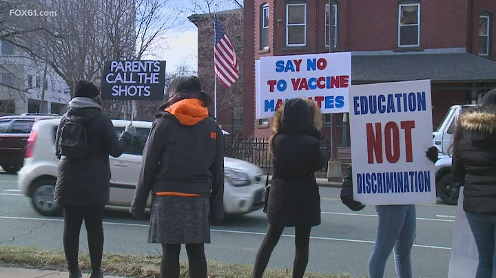 Parents hold protest over proposed legislation that would remove religious exemptions for childhood