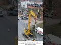 Excavator with Claw Pruning Trees in a Village – Heavy-Duty Gardening 🌳🚜