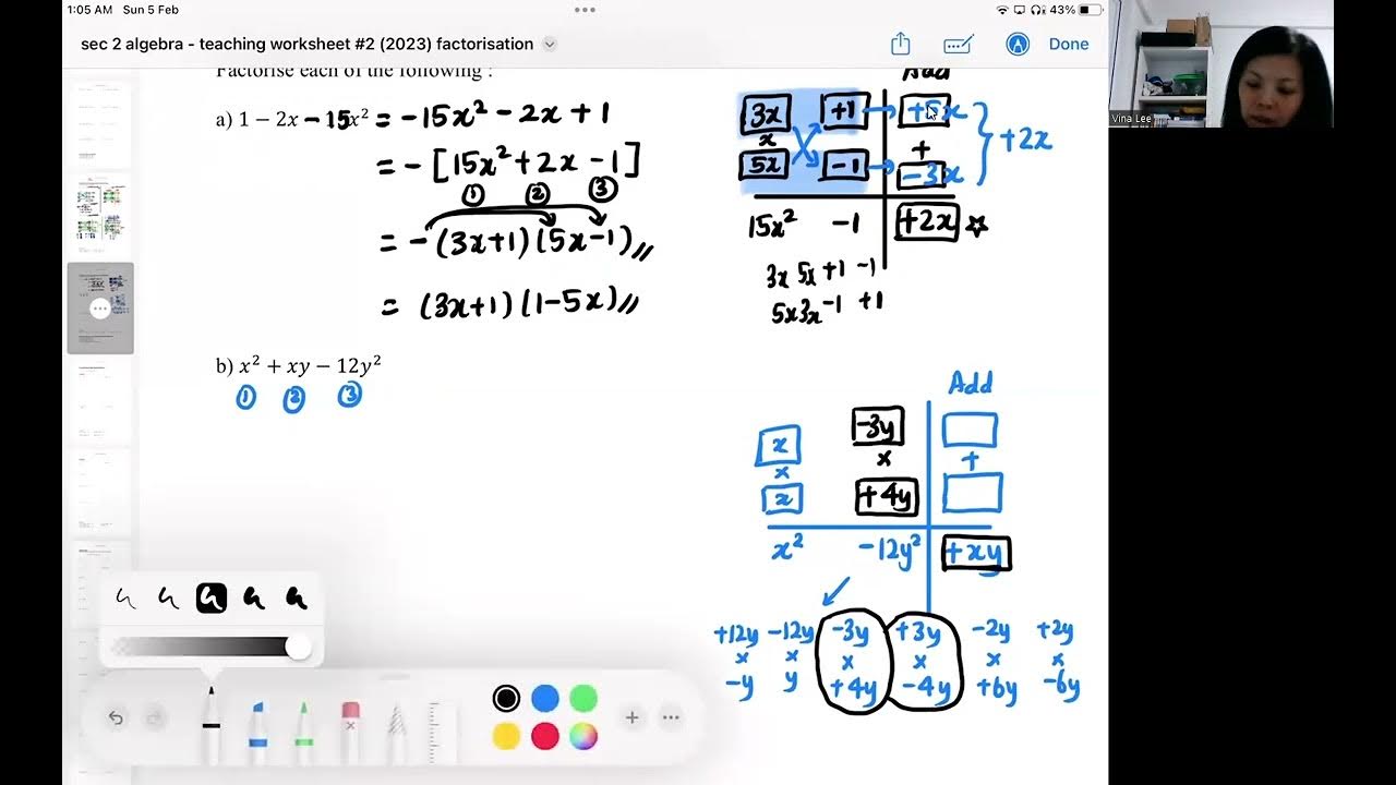 Sec 2 Algebra Tw 2 Example 5 Cross Factorisation YouTube sec-2-algebra-tw-2-example-5-cross-factorisation-youtube