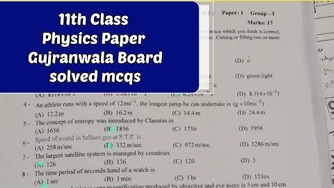 1st year physics Gujranwala board group1 solved paper 2023 || 11th class physics solved paper 2023