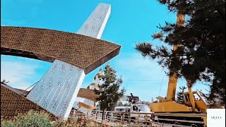 Somoni Bridge Spiral Installation Timelapse