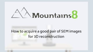 MountainsSEM®8 | How to acquire a good pair of SEM images for 3D reconstruction