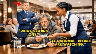 Undercover Billionaire Orders Steak — Black Waitress Quietly Slips Him a Note That Stops Him C