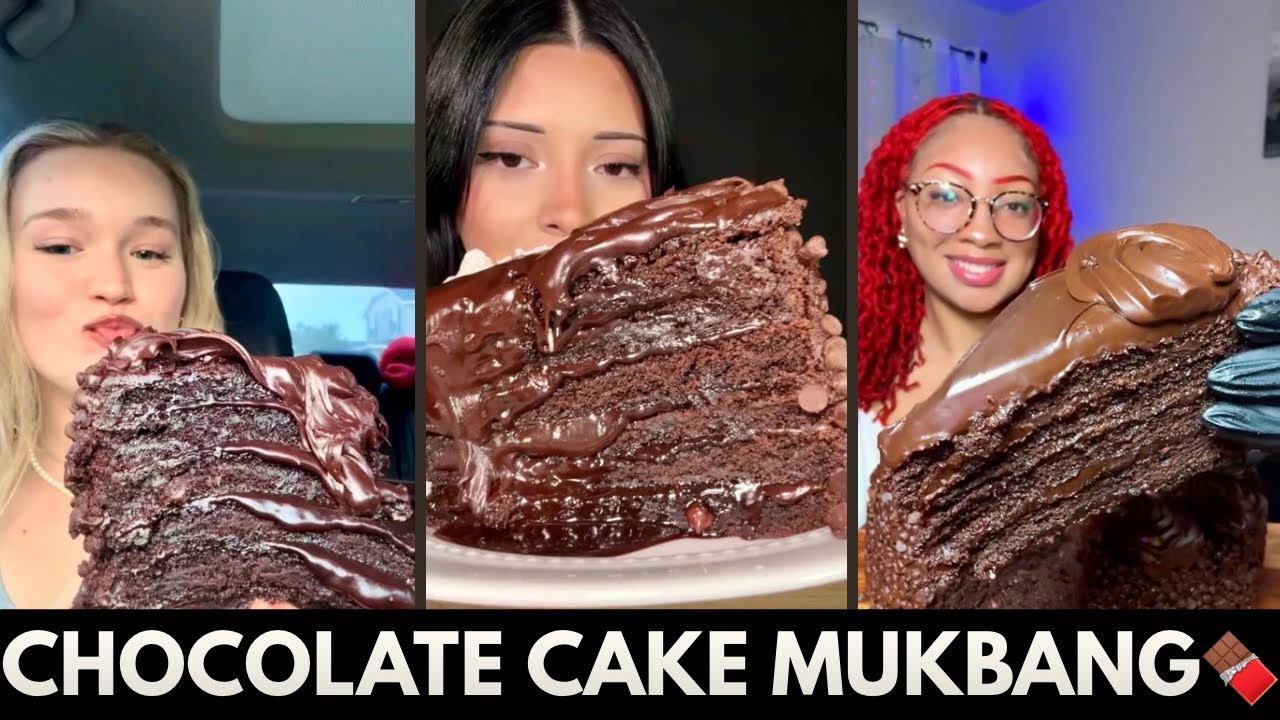 Most Satisfying Chocolate Cake Mukbangs 🍫 | #tiktok #mukbang mukbang #asmr #chocolatecake #yum 