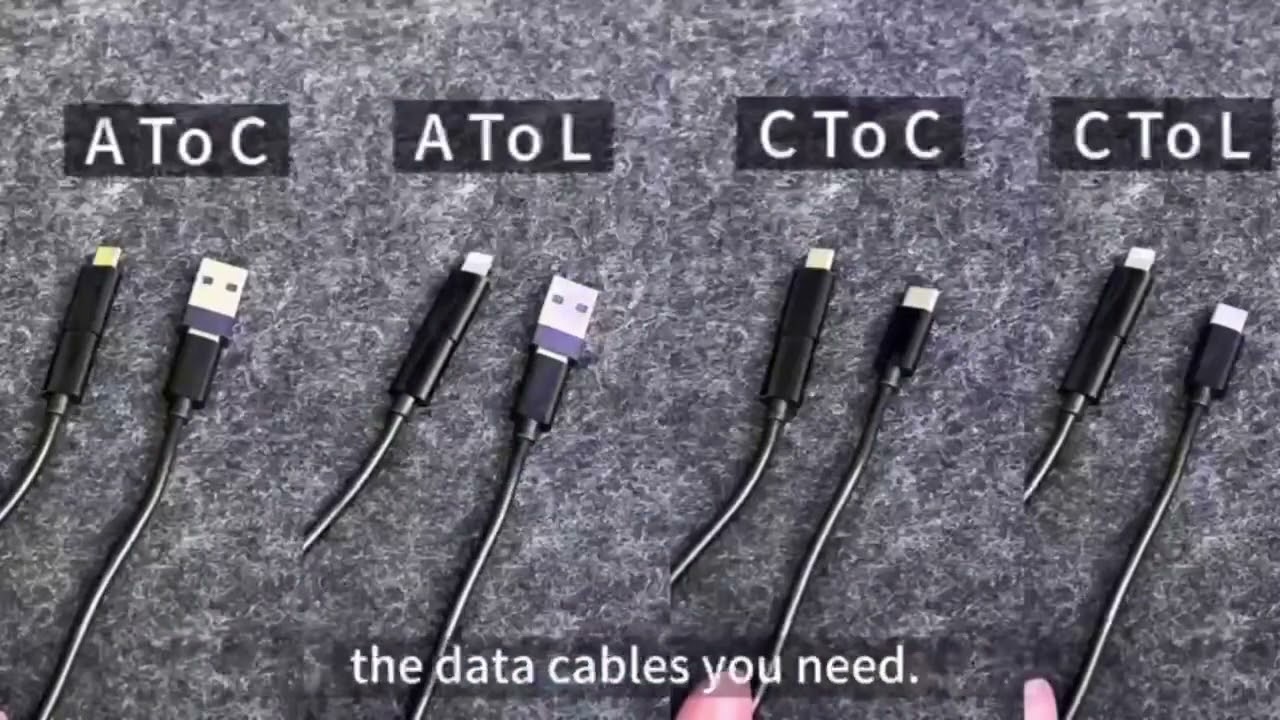 Kit de câble adaptateur de charge multi USB Type C vers C 60W, ensemble