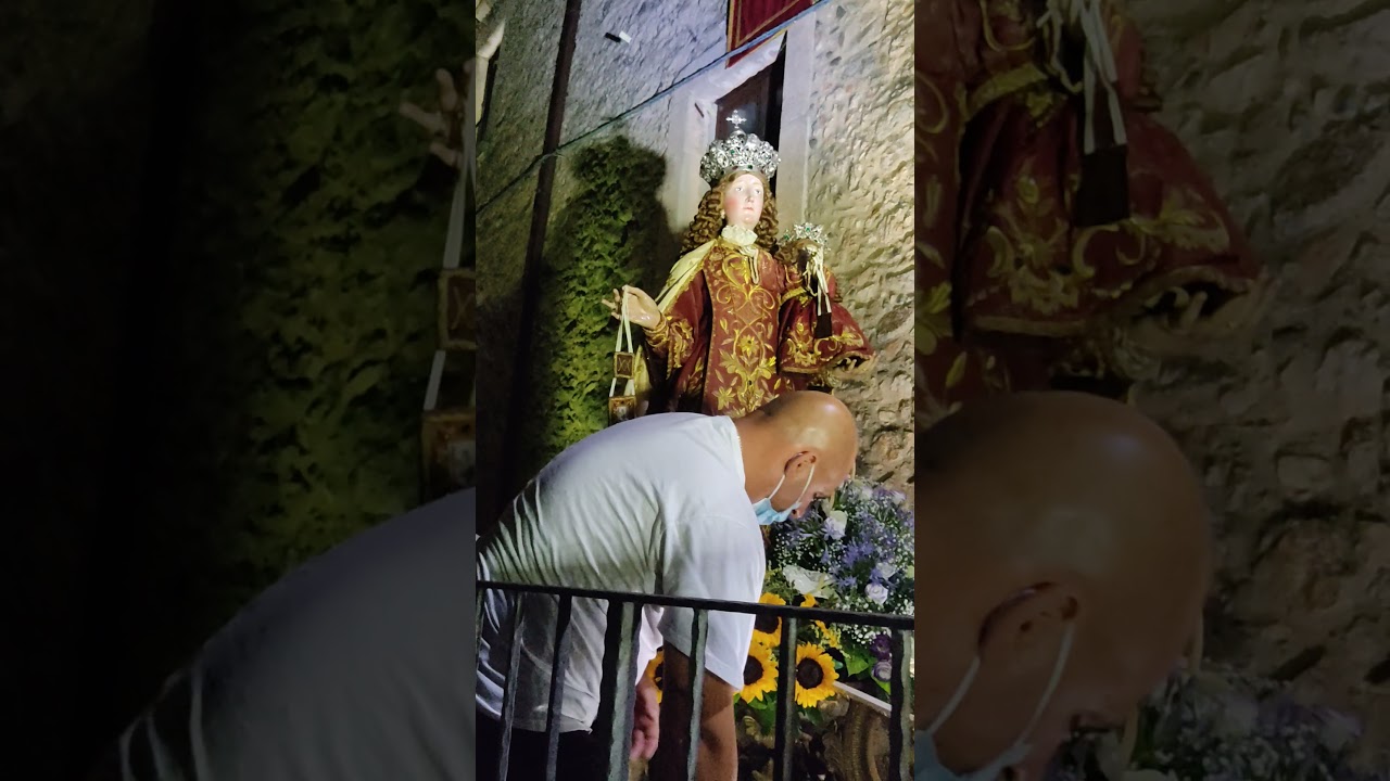 Cerisano (CS) - Madonna del Carmine in arrivo in Piazza Paura per la Santa Messa