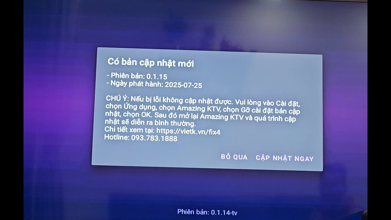 Sửa lỗi không cập nhật được phiên bản mới của Amazing KTV