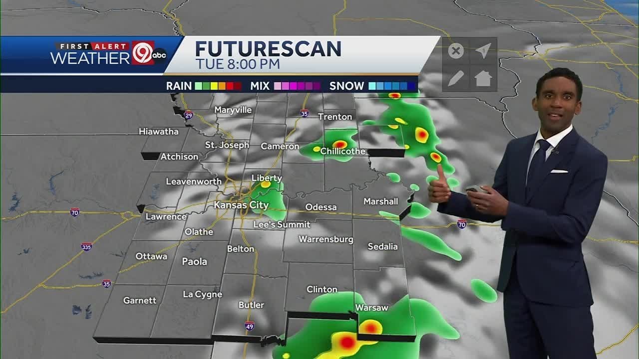 A breezy warm evening with spotty storms possible - YouTube