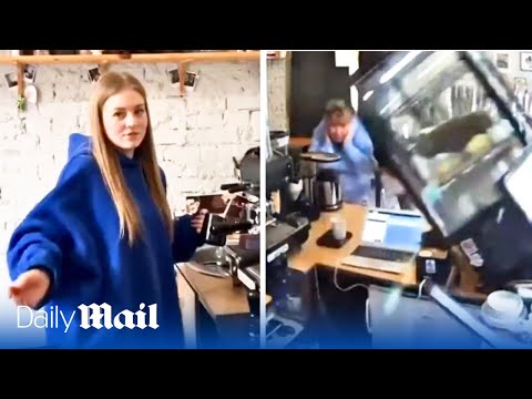 Defiant barista keeps making coffee in Kyiv despite shop being bombed by Russiav